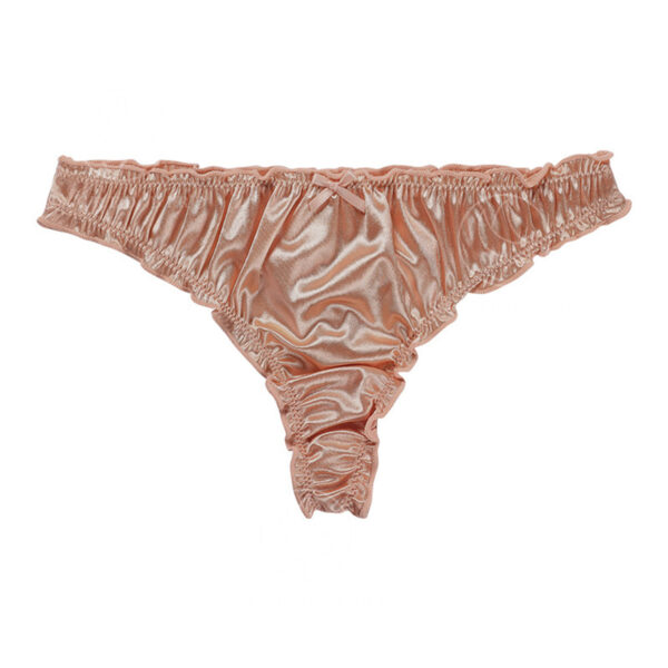 Satin Cotton Crotch T-back Women's Underwear - Image 6