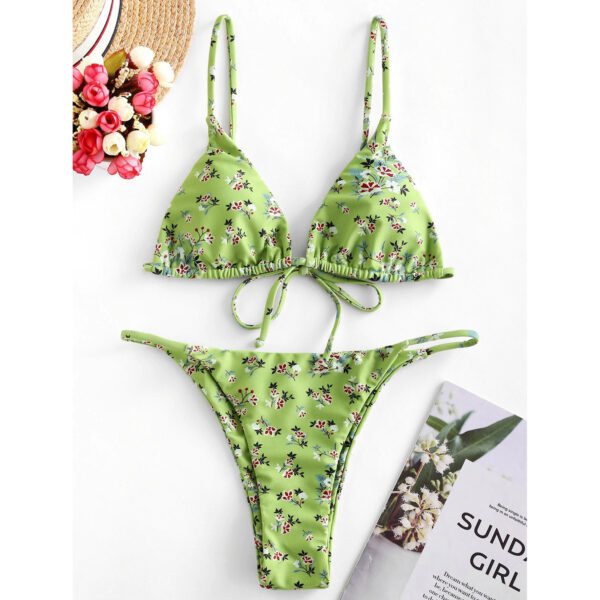 Summer Flowers Print Bikini Sexy Beach Swimming Suit Fashion Push Up Swimsuit Womens Clothing - Image 7
