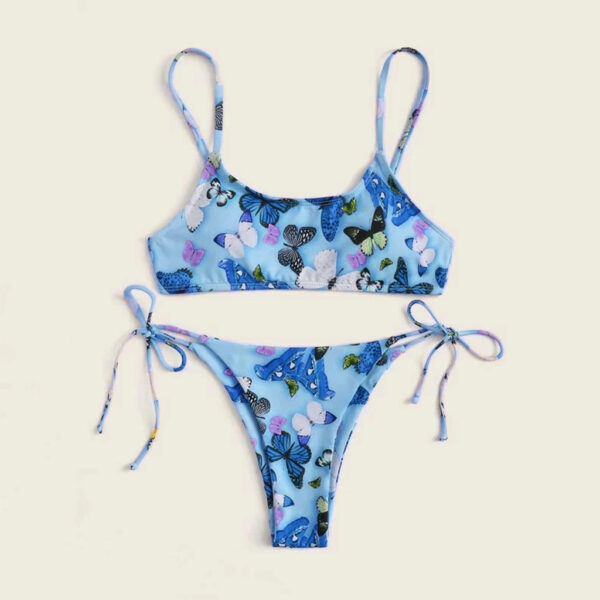 Summer Flowers Print Bikini Sexy Beach Swimming Suit Fashion Push Up Swimsuit Womens Clothing - Image 4
