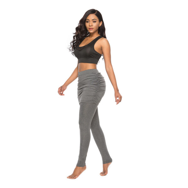 Pack hip side pleated skirt fake two leggings skirt - Image 6