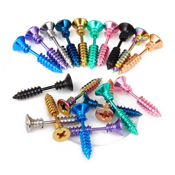 Not Easy To Be Allergic To Titanium Steel Piercing Ear Studs - Image 4