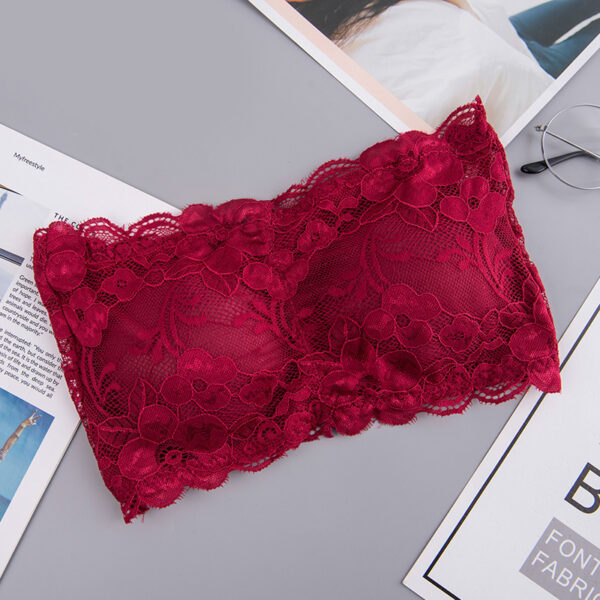 Popular Lace Strapless Bra And Undershirt Tube Top Underwear With Chest Pad Back Breasted Girly And Fashion Sexy Bandeau Beauty Back - Image 9