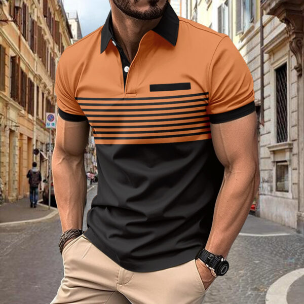 Casual Striped Shirt With Chest Pocket Men Clothing - Image 4