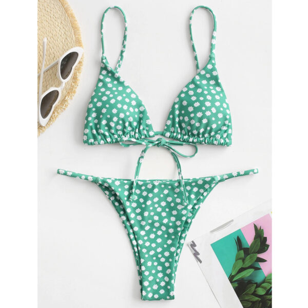 Summer Flowers Print Bikini Sexy Beach Swimming Suit Fashion Push Up Swimsuit Womens Clothing - Image 8