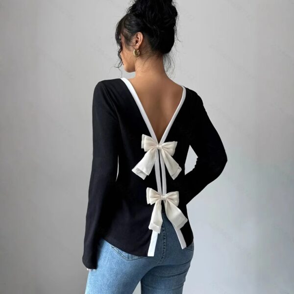 Women's Trendy Round Neck Two-Piece Illusionknit T-Shirt Full Sleeve Base Layer Top Crew Neck Design - Image 6