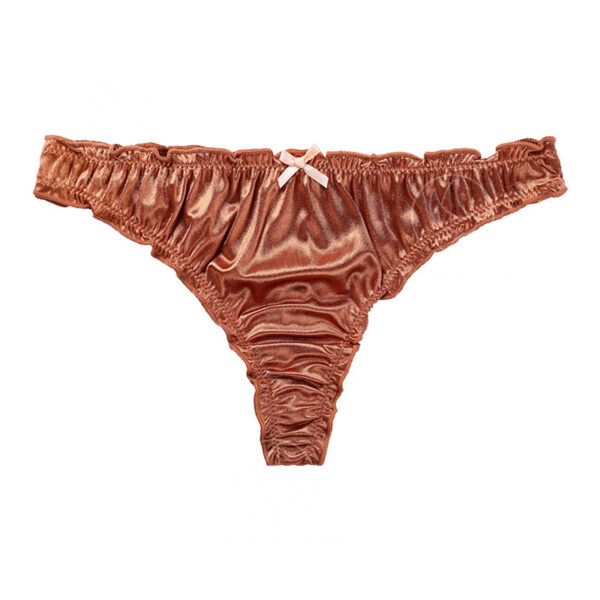 Satin Cotton Crotch T-back Women's Underwear - Image 8