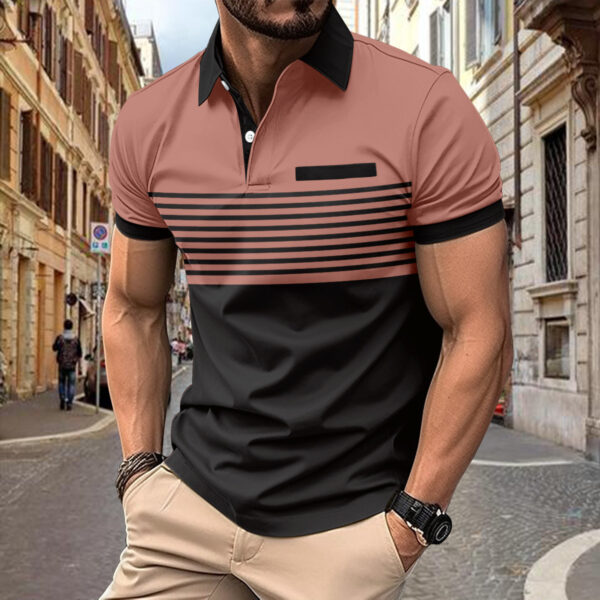 Casual Striped Shirt With Chest Pocket Men Clothing - Image 8