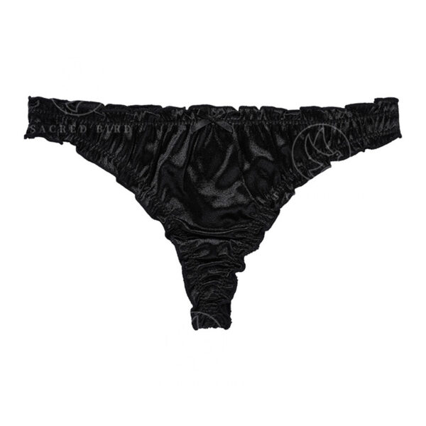 Satin Cotton Crotch T-back Women's Underwear - Image 2