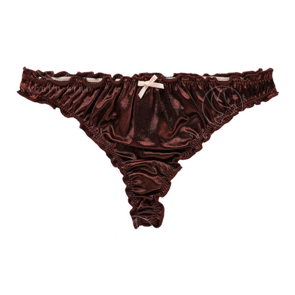 Satin Cotton Crotch T-back Women's Underwear - Image 4