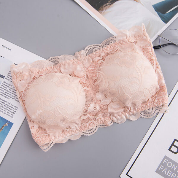 Popular Lace Strapless Bra And Undershirt Tube Top Underwear With Chest Pad Back Breasted Girly And Fashion Sexy Bandeau Beauty Back - Image 4
