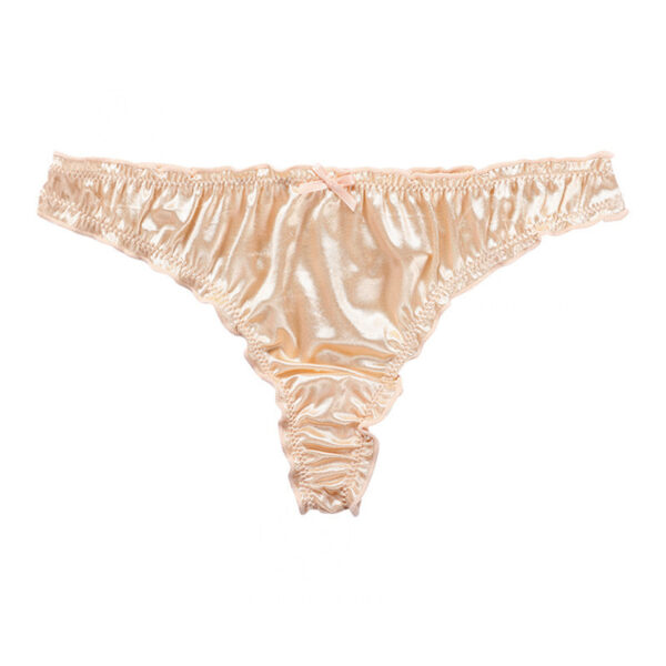 Satin Cotton Crotch T-back Women's Underwear - Image 10