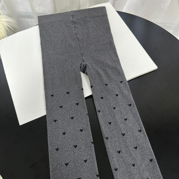 Pantyhose Hearts Polka Dot Jacquard Gray Stockings - Image 6