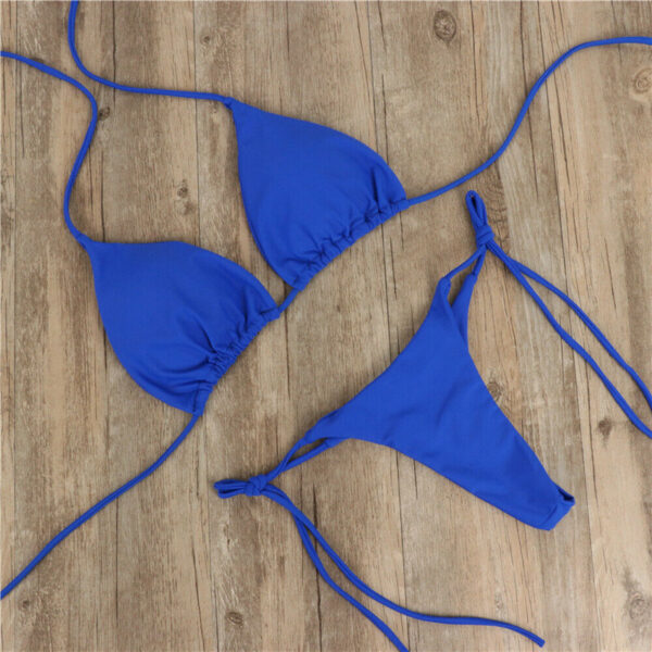 Halter Neck Tie Bikini Ladies Split Tie Swimsuit - Image 2
