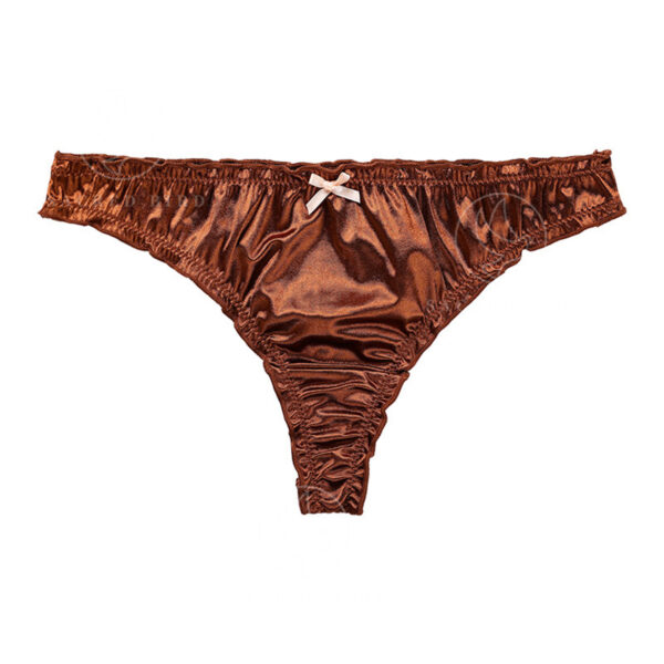 Satin Cotton Crotch T-back Women's Underwear - Image 7