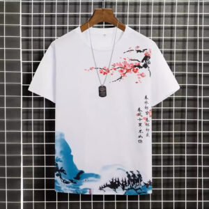 Men's Round Neck Cotton Short-sleeved T-shirt Digital Creative Printing
