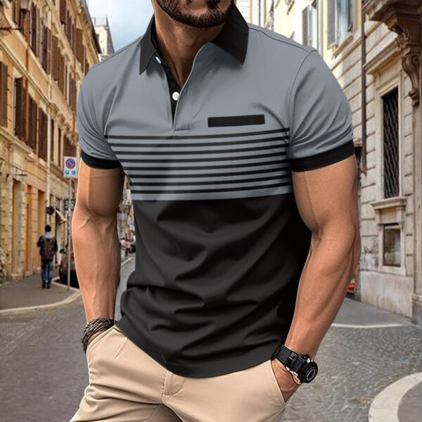 Casual Striped Shirt With Chest Pocket Men Clothing - Image 7