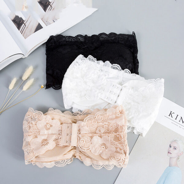 Popular Lace Strapless Bra And Undershirt Tube Top Underwear With Chest Pad Back Breasted Girly And Fashion Sexy Bandeau Beauty Back - Image 3