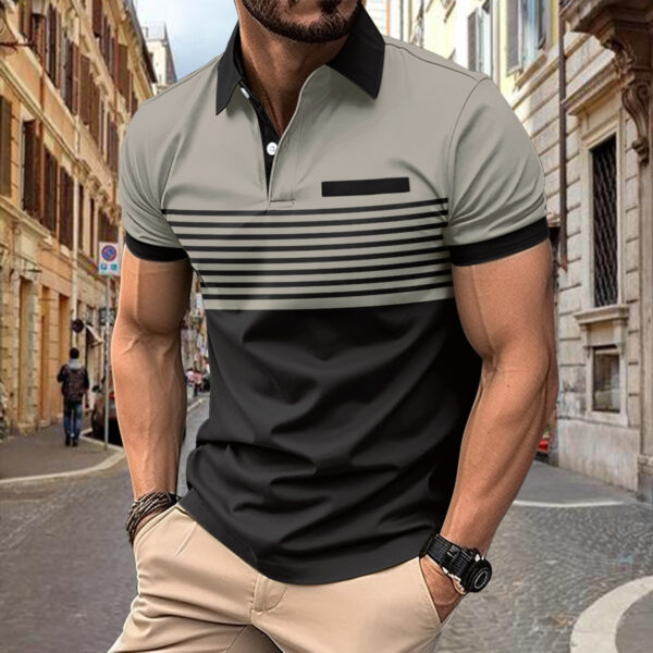 Casual Striped Shirt With Chest Pocket Men Clothing - Image 6