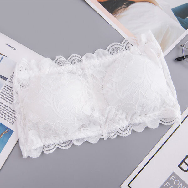 Popular Lace Strapless Bra And Undershirt Tube Top Underwear With Chest Pad Back Breasted Girly And Fashion Sexy Bandeau Beauty Back - Image 7