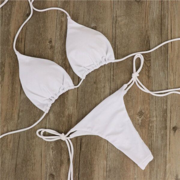 Halter Neck Tie Bikini Ladies Split Tie Swimsuit - Image 4
