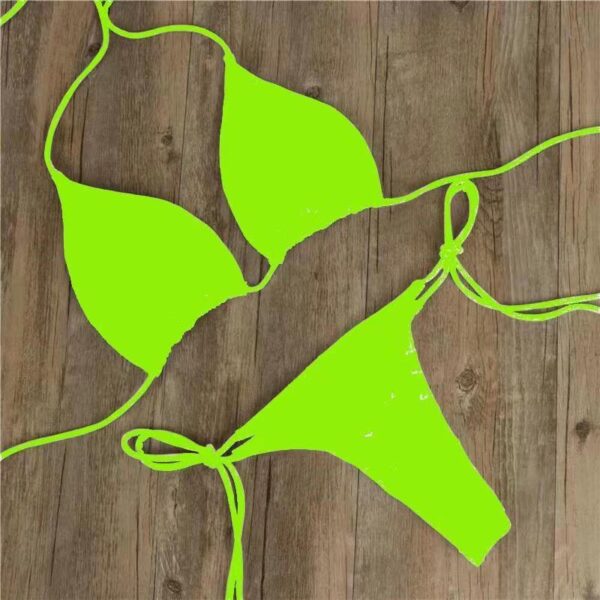 Halter Neck Tie Bikini Ladies Split Tie Swimsuit - Image 8