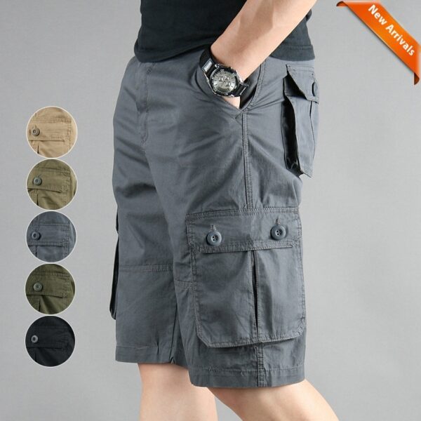 Summer Multi-pocket Workwear Shorts For Men - Image 9