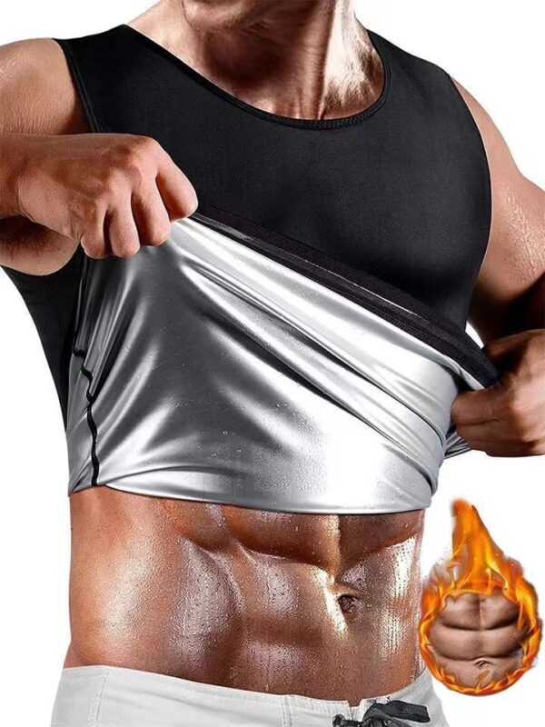 Fitness Corset Men's Shapewear Heat Trapping Shirt Sweat Body Shaper Vest Bodysuit - Image 2