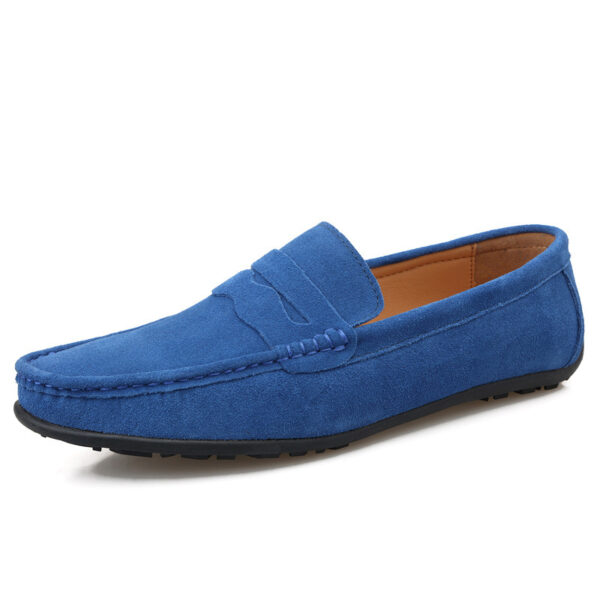 Men's Solid Color Suede British Flat Casual Shoes - Image 2