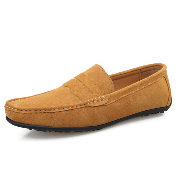 Men's Solid Color Suede British Flat Casual Shoes - Image 6