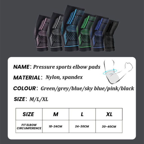 Sports Elbow Guard Four-sided Elastic Compression Knit Breathable Nylon Elbow Pads - Image 7