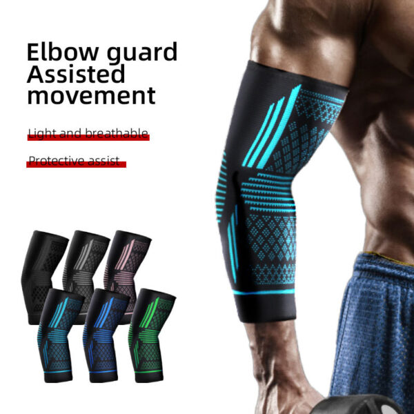 Sports Elbow Guard Four-sided Elastic Compression Knit Breathable Nylon Elbow Pads - Image 5