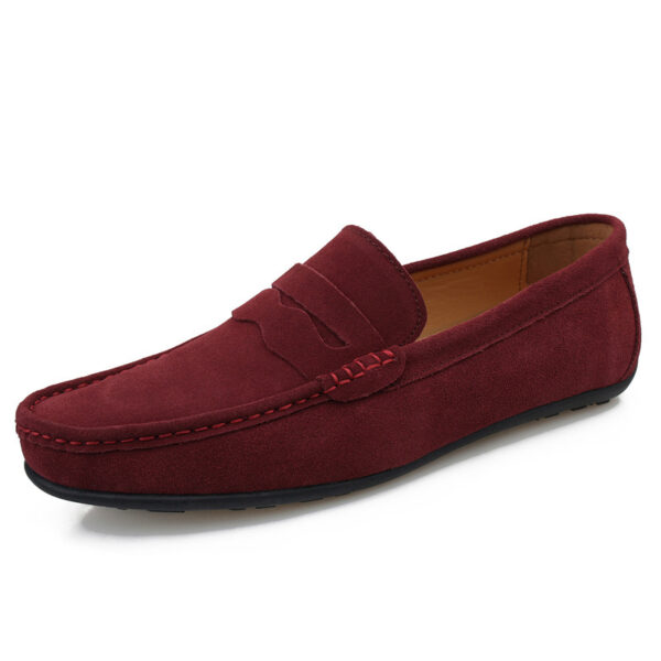 Men's Solid Color Suede British Flat Casual Shoes - Image 4
