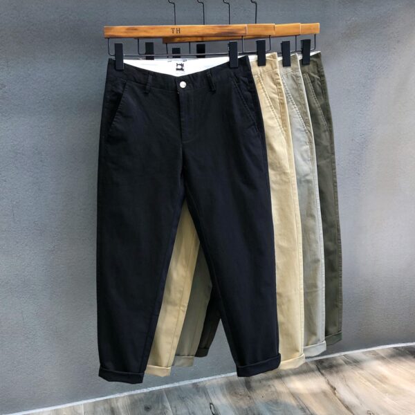 Men's Cropped Cotton Casual Pants - Image 6