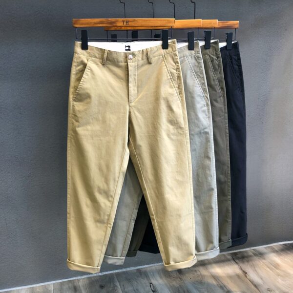 Men's Cropped Cotton Casual Pants - Image 5